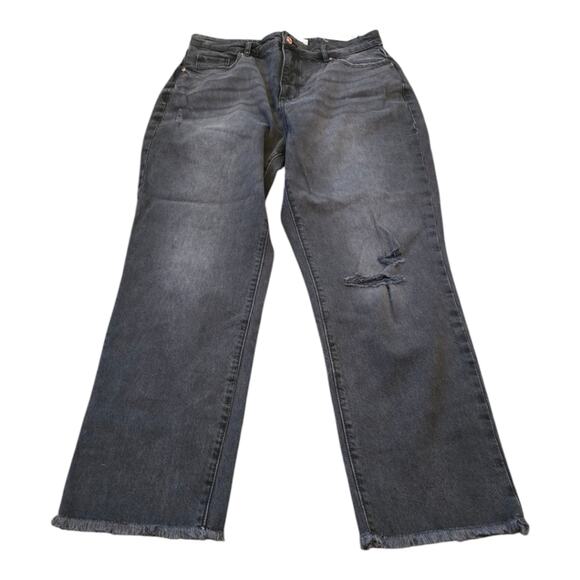 Loft High Rise Straight Leg Curvy Cropped Distressed Stretch Jeans Size 10 New - Picture 2 of 15